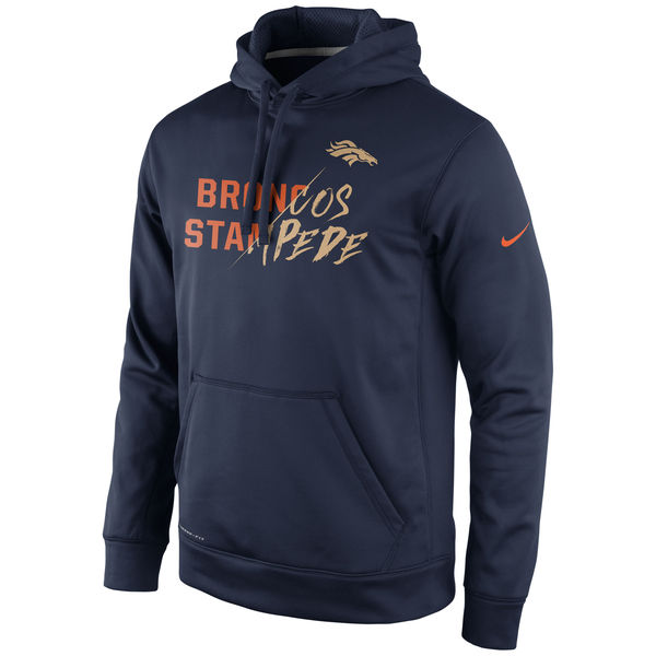 Men Denver Broncos Nike Gold Collection KO Pullover Performance Hoodie Navy